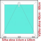 Plastov okna S SOFT rka 115 a 120cm x vka 40-60cm